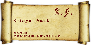 Krieger Judit névjegykártya